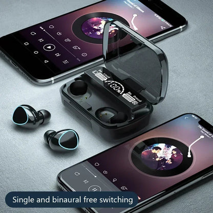 Bluetooth headset TWS hands-free LED Dispay headset Bluetooth HiFi stereo music wireless earplug game headset