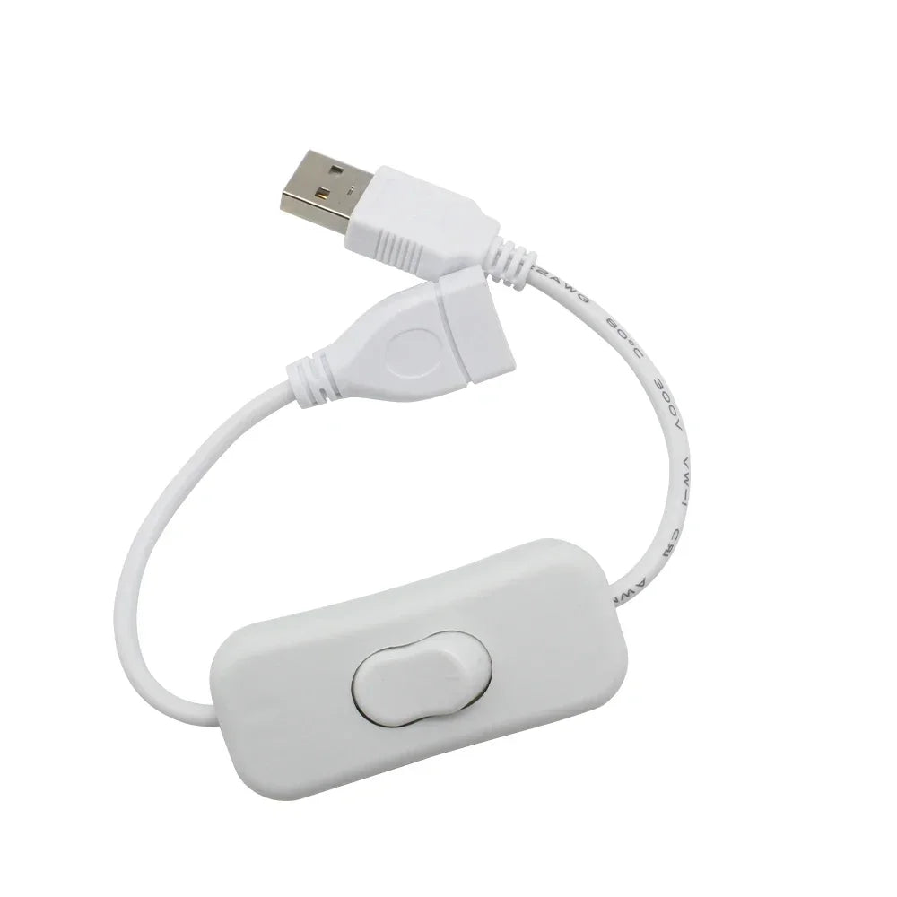 30CM DC Extended Extension Switch USB Cable With Switch Button Power Cord Long Life Lamp Charger Adapter