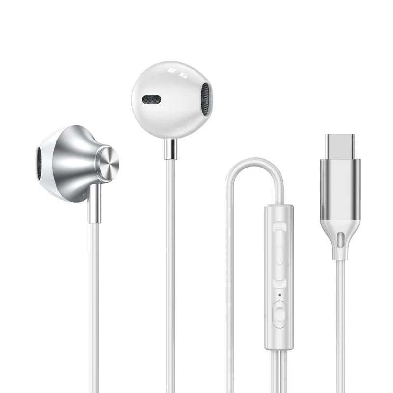 9D Stereo Type C & 3.5mm Gamers Headsets Wired Earphones In-ear Headphone HiFi Bass Earphone for Phone Earbud In Mic Handsfree