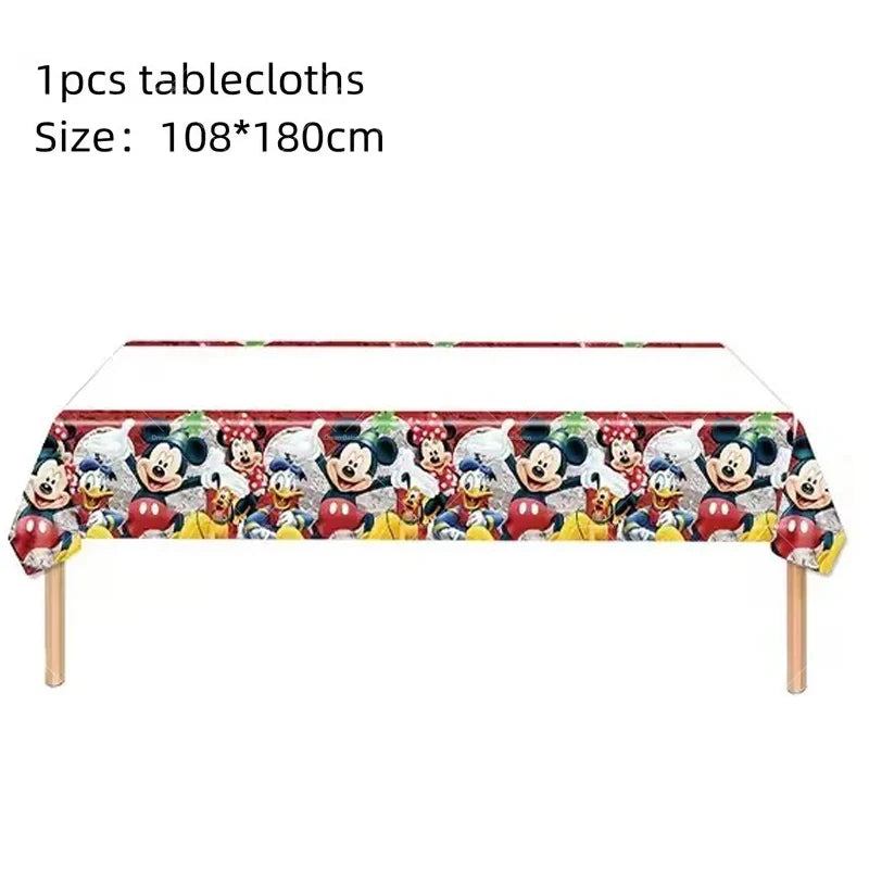 Mickey Balloon Cartoon Mouse Minnie Decorations Party Happy Birthday Banner Cake Topper Disposable Tableware Background Gift Bag