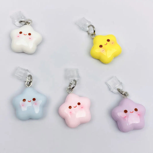 Cute Star Simple Dust Plug Charm Lady Fashion Charge Port Plug For iPhone For AirPods Stopper Pendant Type C Dust Protection Cap