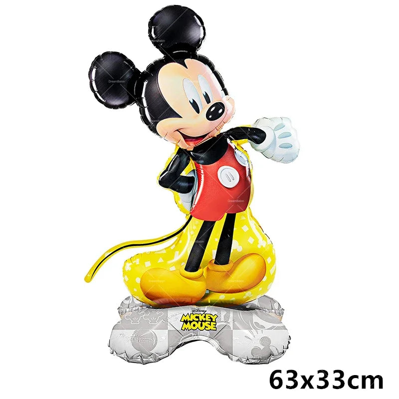 Mickey Balloon Cartoon Mouse Minnie Decorations Party Happy Birthday Banner Cake Topper Disposable Tableware Background Gift Bag