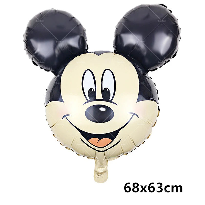 Mickey Balloon Cartoon Mouse Minnie Decorations Party Happy Birthday Banner Cake Topper Disposable Tableware Background Gift Bag