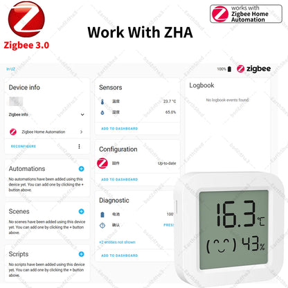 Zigbee 3.0 Temperature and Humidity Sensor Zigbee Hub Required work with Home Assistant Yandex Alexa ZHA Zigbee2MQTT