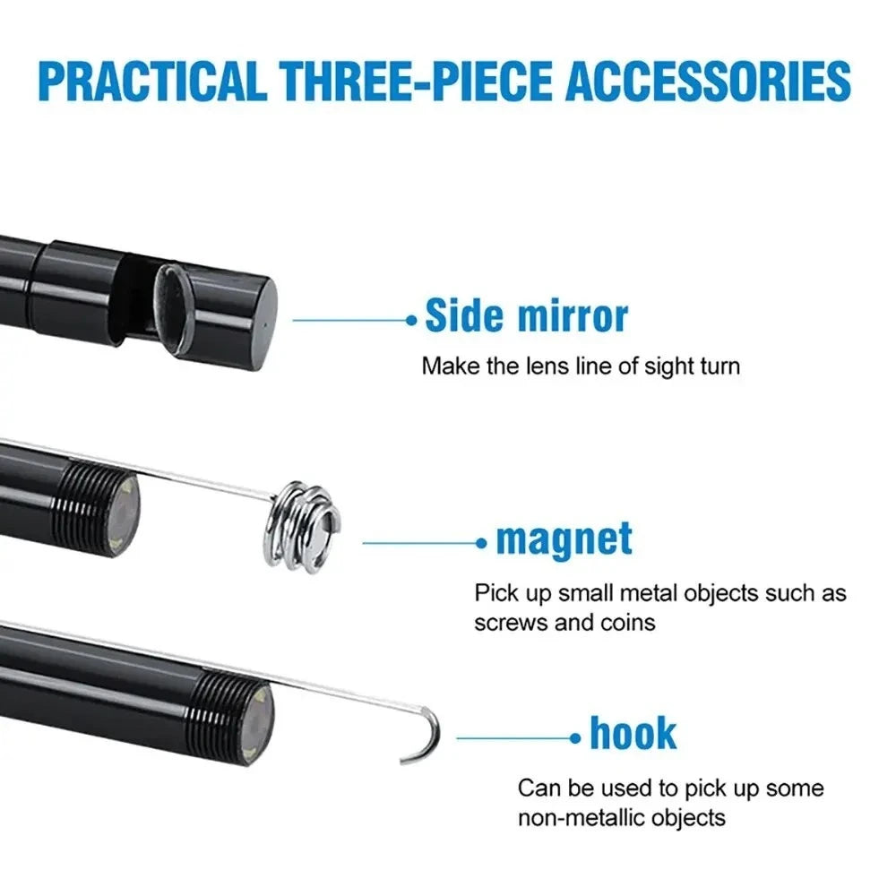 USB Endoscope for OTG Android Phone 5.5mm Borescope Inspection Snake Camera  with 6 LED Lights For Type C