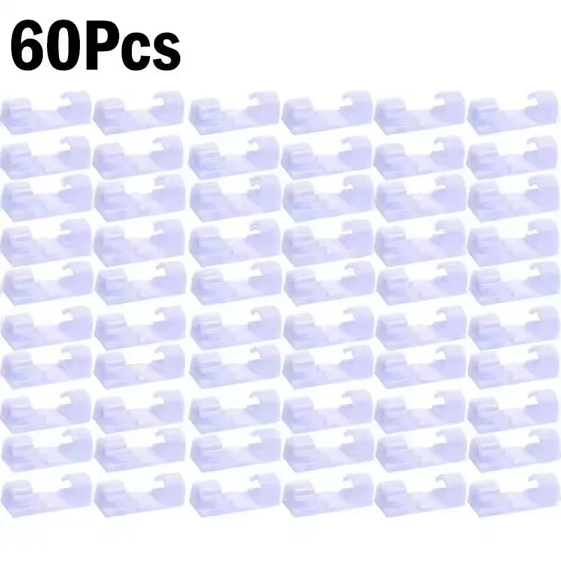 5/20/40/60Pcs Self-Adhesive Cable Organizer Clip Desk Tidy Management Clip Cable Protector For Mouse Headset Wire Storage Winder