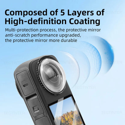 Screen Protector Lens Guard Cap For Insta360 X4 X5 Tempered Glass Film 360°Video Camera Accessories Protective Kit Anti-Scratch