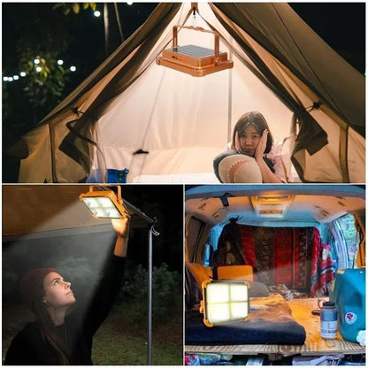 20000mAh Solar Camping Lantern Rechargeable LED Tent Light Magnetic Emergency Flashlight Power Bank for Outdoor Repair