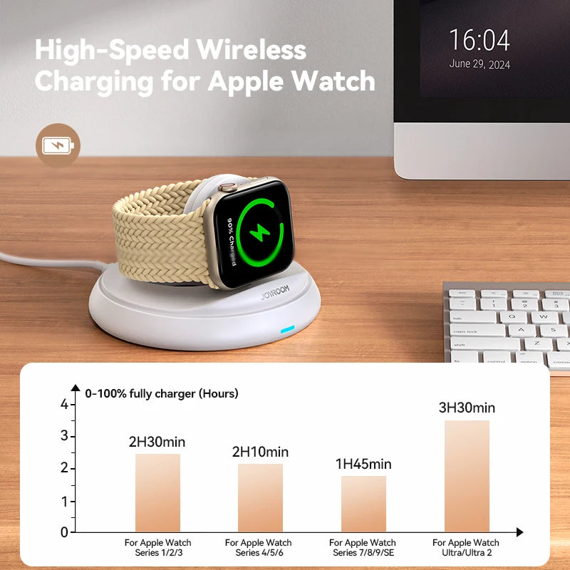 Joyroom for Apple Watch Charger Stand Portable Magnetic Charging Dock Fast Charger for iWatch Ultra/SE/Series 9 8 7 6 5 4 JR-W12