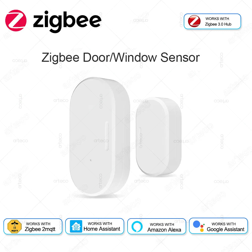 Zigbee Door Window Sensor Open Close Detector Smart Home Security Alarm Burglar Door Sensor Works With Alexa Home Assistant Z2M