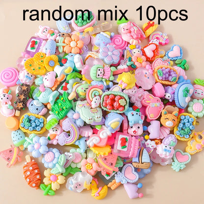Leslie Random 10/20/30pcs Mixed Resin Food Flower Animal Nail Art Phone Case Hairpin Fridge Handmade DIY Charms Accessory