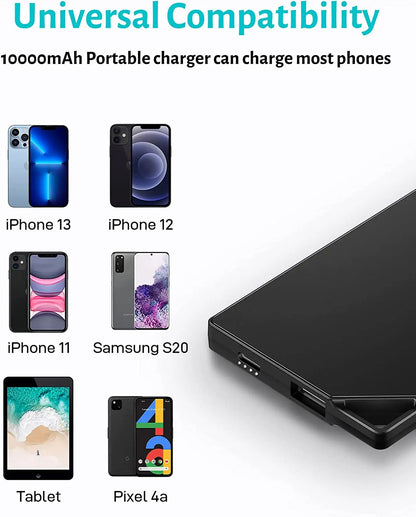TNTOR Ultra-thin mini 8mm power bank 10000mAh 5v 2A fast charging power bank outdoor battery for iPhone 14 13 12 pro Xiaomi