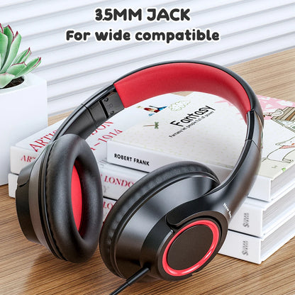 New Bee Kids Headphones Wired Headphone Schools Safe Volume 94db Foldable Headphone Soft Ear Pad Libraries Study Music Chidren