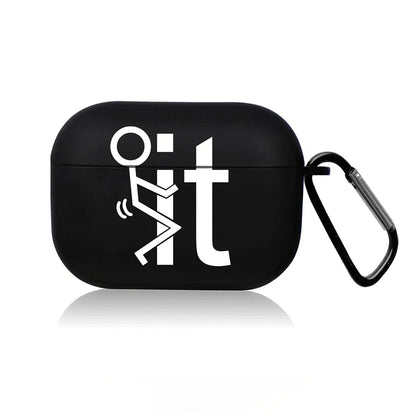 Creative Line Cute Black Earphone Case for AirPods Pro 3/Pro 2 /Pro/4 /3 /1or2 Headset Protective Cover Cute Cartoon Simple Case