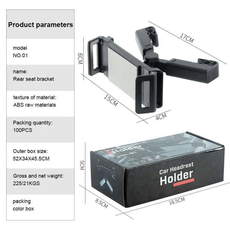 360 Degree Rotating Car Headrest Tablet Mount Holder Portable iPad Stand Auto Rear Seat Pillow Bracket for Travel Road Trip