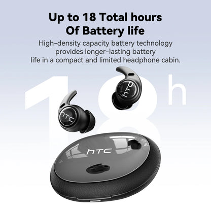 Wireless Bluetooth Headphones HTC NE76 Earbuds AI Smart Translation Earphones 30-Hour Battery Life For music office work sleep