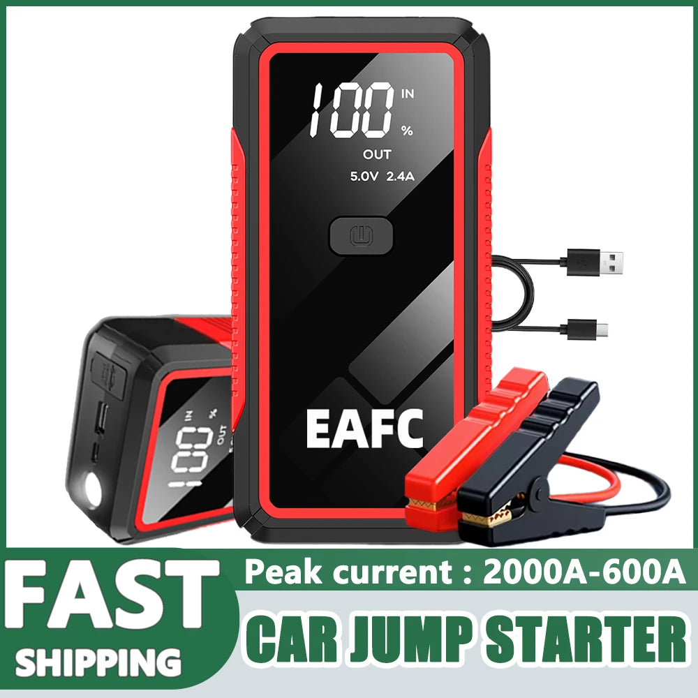New 2000/1200/600A Car Jump Starter  Car Battery Starters Portable Power Bank 12V Starting Device Booster For Petrol Diesel Car