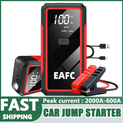 New 2000/1200/600A Car Jump Starter  Car Battery Starters Portable Power Bank 12V Starting Device Booster For Petrol Diesel Car