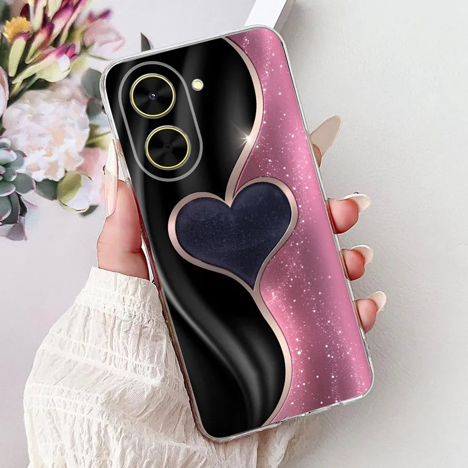 For Cover Xiaomi Redmi A5 4G / Poco C71 Phone Case Colorful Flower Butterfly Love Heart Lxuru Women Fashion Soft Clear Silicone