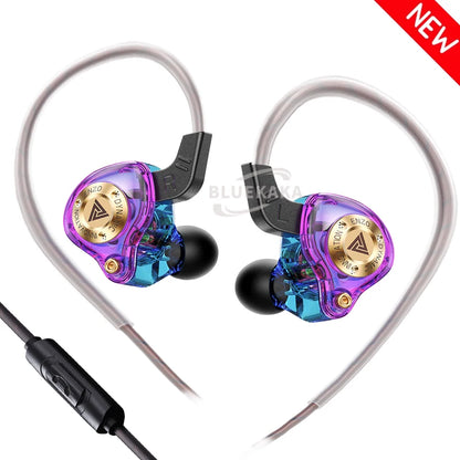QKZ 15D Dynamic Surround Sound Dual Dynamic Drive Earphones In-Ear Headphones Noise Cancelling Stereo Music Sport Game Headsets