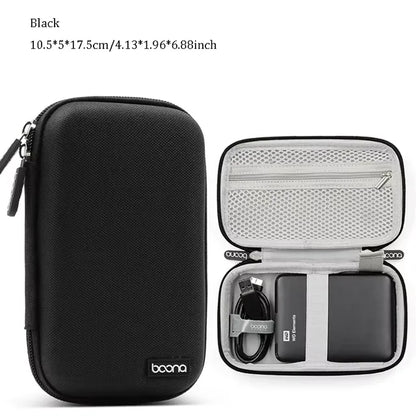 Cable Storage Bag Data Organizer For Notebook Power Bank Charger U Disk Earphones Electronic Accessories Black/Gray