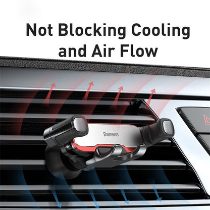 Baseus Car Phone Holder Metal Gravity Auto Air Vent Mobilephone Stand For 4.7-6.5 Inch Phone Invisibile Car Support