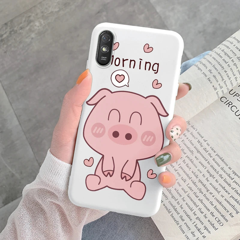 For Redmi 9AT 9A 9at Back Cover Protective Case Soft Silicone Cute Cartoon Cat Frog Funda Phone Case For Xiaomi Redmi 9C 13C 14C