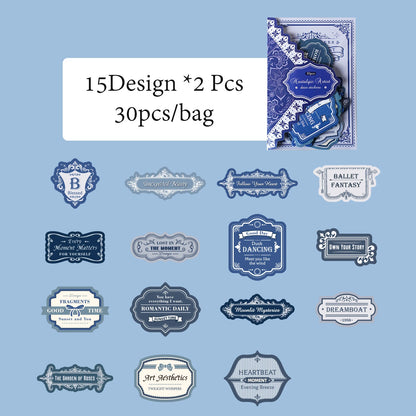 Mr. Paper, 6 Styles Nostalgic Artist Series Sticker Pack, Stationery Decorative Stickers, Cute Phone Case Stickers