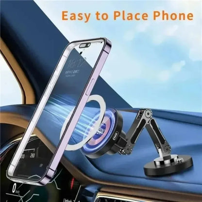 Car Magnetic Phone Holder Stand Instrument Panel Foldable Bracket Self-adhesive Cellphone Bracket For iPhone 17 16 15 14 13 12