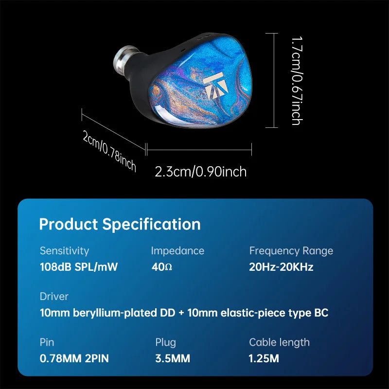 KBEAR KB02 In-Ear Bone Conduction Hybrid Earphones HiFi Bass Monitor Wired Headphones With Replaceable IEM Cable Gaming Headsets