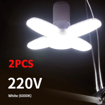 28W Fan Shape LED Bulb E27 LED Lamp Foldable 220V  Light Bulbs For Home Living Room Warehouse Garage Ceiling Light