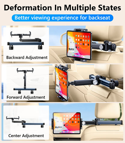 Eary Car Headseat Magnetic Tablet Holder Phone Stand Back Rear Seat Car Accessories 360°Rotatable Foldable Bracket for iPad Pro