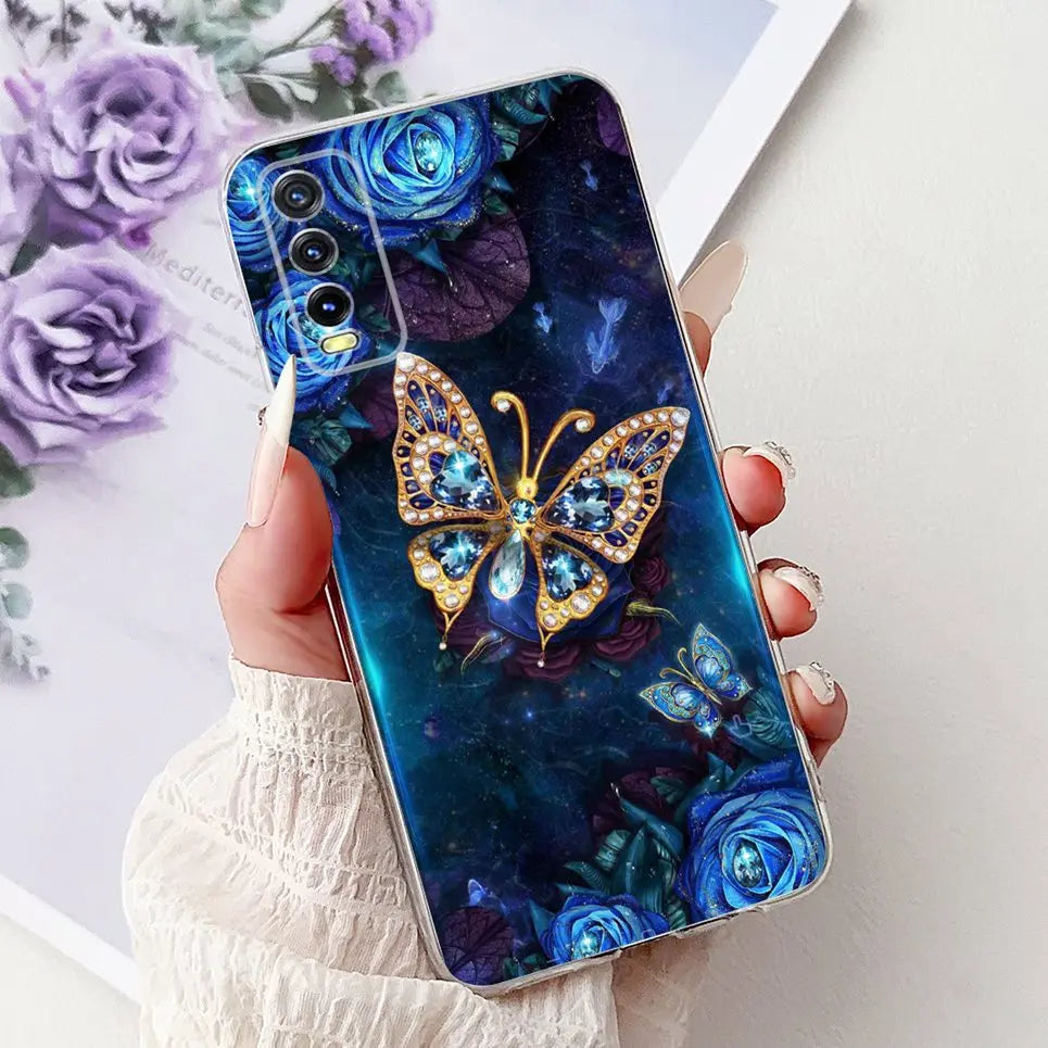 Soft Clear Siliocne Cover For Vivo V2027 V2028 V2029 Phone Case Vivo Y11s Y12s Y20 Y20s Y20i Y20G Cartoon Animals Flower Coque