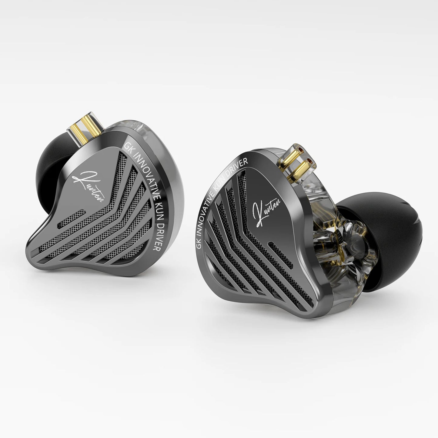 GK KUNTEN Dynamic Drive Headphones HIFI Heavy Bass Earbuds Sports Metal Headphones Detachable Headphones Gaming Headset Ear Buds
