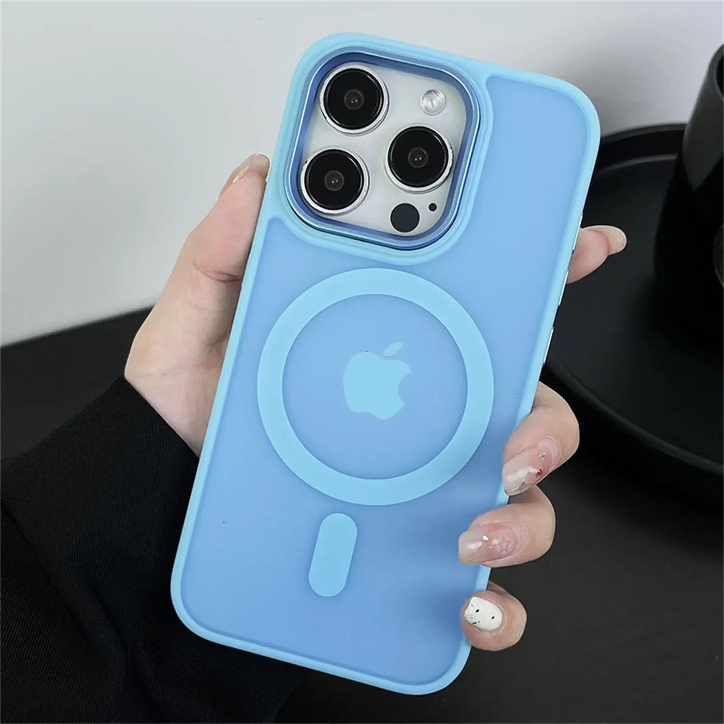 Magnetic Translucency Case Fashion Matte Frosted Magsafe Splice Color Cover For iPhone 16 15 14 13 12 11 Pro Max 16 Plus