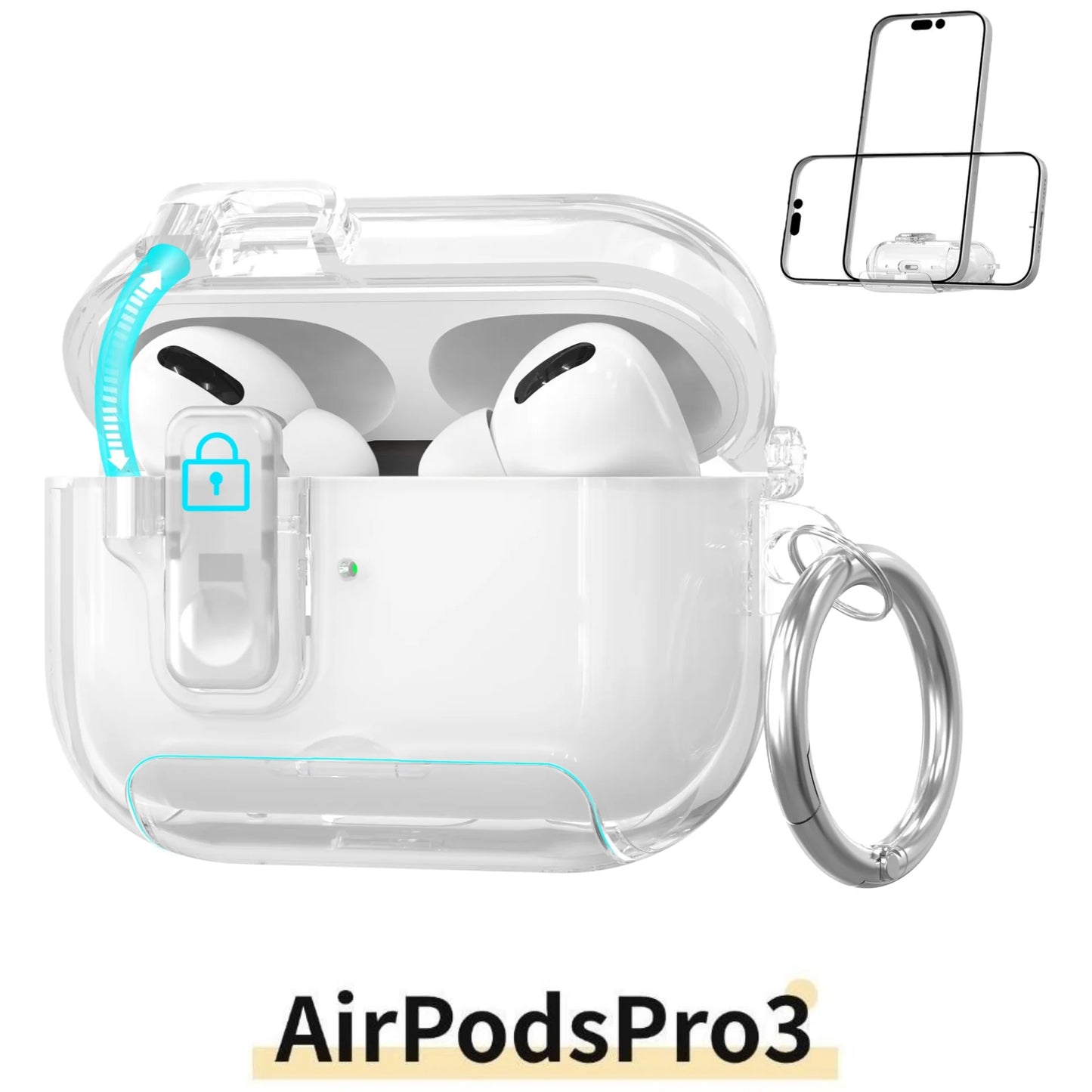 for AirPods Pro 3 Case Phone Holder Protective Cover For AirPods Pro 3rd Generation with Cleaner Kit Air pods Pro 3 Accessories