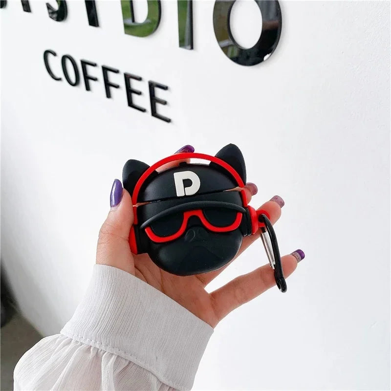 3D Hip-hop Bulldog Earphone Case For Airpods Pro 2 Protective Case Cute Cartoon Silicone Cover For Airpods Pro