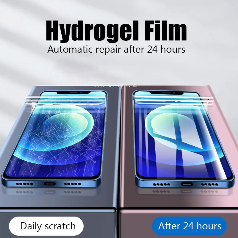 4Pcs Soft Hydrogel Film 13 12 Pro Max Silicone TPU Screen Protector For IPhone 14 11 XS XR X 7 8 15 Plus Support unlocking