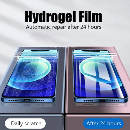 4Pcs Soft Hydrogel Film 13 12 Pro Max Silicone TPU Screen Protector For IPhone 14 11 XS XR X 7 8 15 Plus Support unlocking