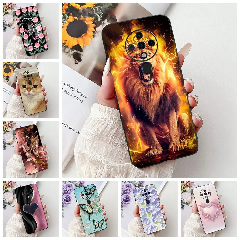 6.8'' For Tecno Spark6 KE7 Back Cover For Techno Spark 6 Case Shockproof Luxury Cute Cartoon Funny Cool Silicone Bumper Funda