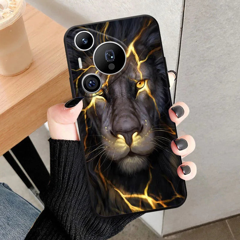 For HUAWEI Pura 70 Ultra Case Cool Lion TPU Back Cover For HUAWEI Pura 70 Pro Plus Soft Silicone Phone Case Pura70 Funda Coque