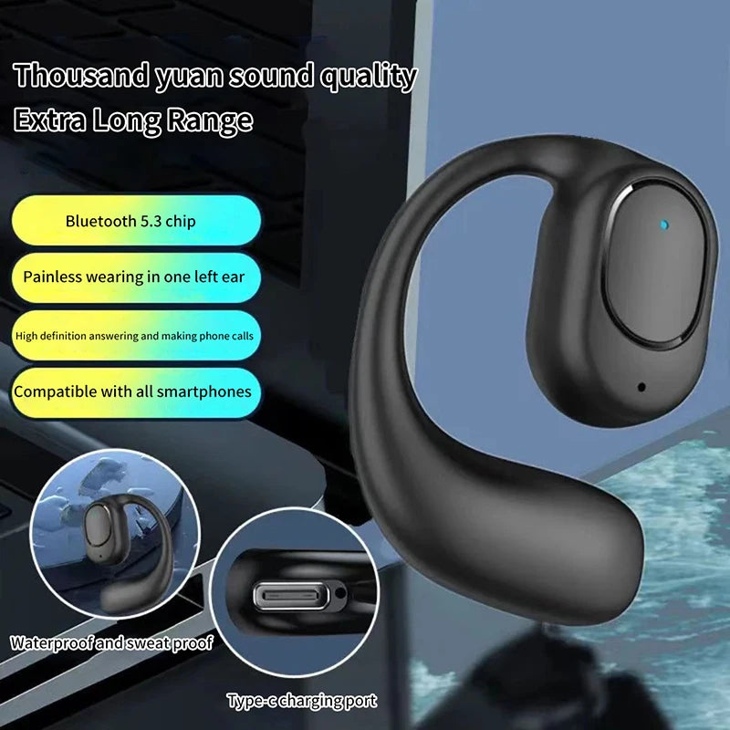 For Smart Phones Wireless Bluetooth Earphones Air Conduction OWS Headphone HiFi Ear-Hook Music Sports Noise Cancel Headset