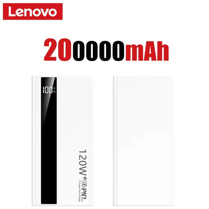 Lenovo 500000mAh Large Capacity Power Bank 120W Super Fast Charging Portable Backup Battery for Smartphone Outdoor Use