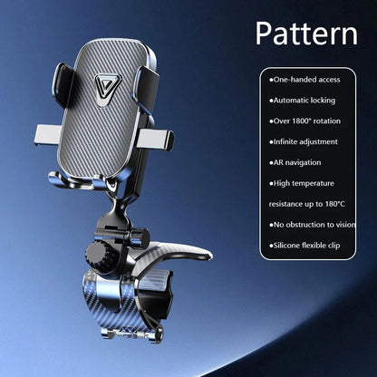New Car Dashboard Phone Holder Gravity Crocodile Clip Automatic Locking Mirror Phone Stand Universal GPS Navigation Mount