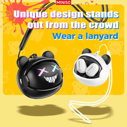 MINISO MS118 Bluetooth Earphone AI Translation Earbuds TWS in-Ear Wireless Headphones Face-Changing Bear DIY Earbuds