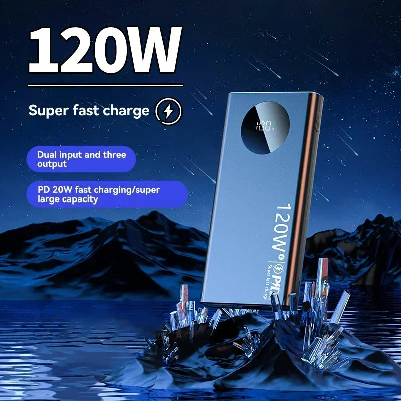 500000mAh Fast Charging Power Bank 120W High Capacity Powerbank Portable Battery Charger Take On The Plane For All Phones