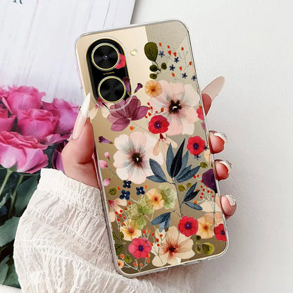 For Cover Xiaomi Redmi A5 4G / Poco C71 Phone Case Colorful Flower Butterfly Love Heart Lxuru Women Fashion Soft Clear Silicone