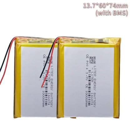 3.7V 10000mAh 146074 Li-polymer Battery 136074 Rechargeable Polymer Lithium Batteries for Power Bank Toy GPS Laptop Lights Diy