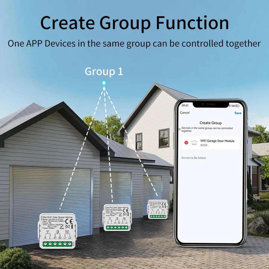 Tuya Smart Switch module for Garage Door Gate Opener Controller Wifi Zigbee Smart Life Alexa Google Home Assistant 100-240V