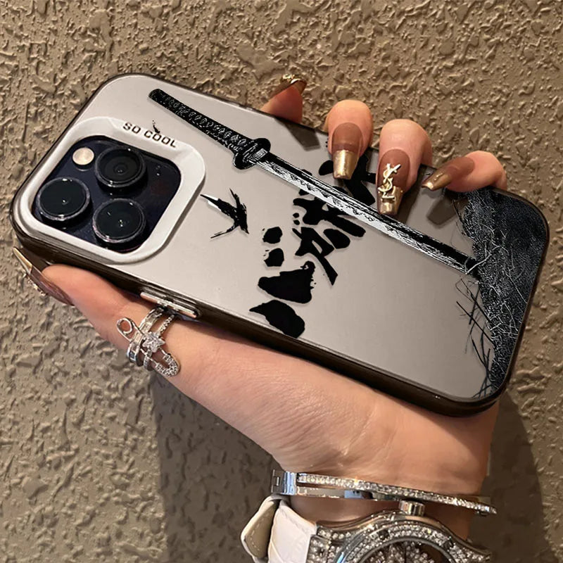 Case for iPhone SE4 16E 16 15 14 13 12 11 Pro Max XS X XR Plus 8 7 SE 2020 Japanese Comics Vagabond Samurai Plating Matte Cover